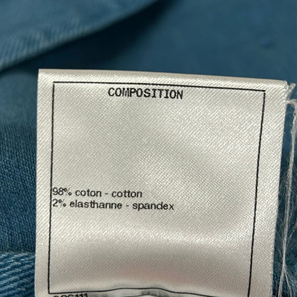 Chanel Jacket 34 Blue 3/4 Sleeve Denim Zip Up CC Logo Button Spring Autumn — view 5