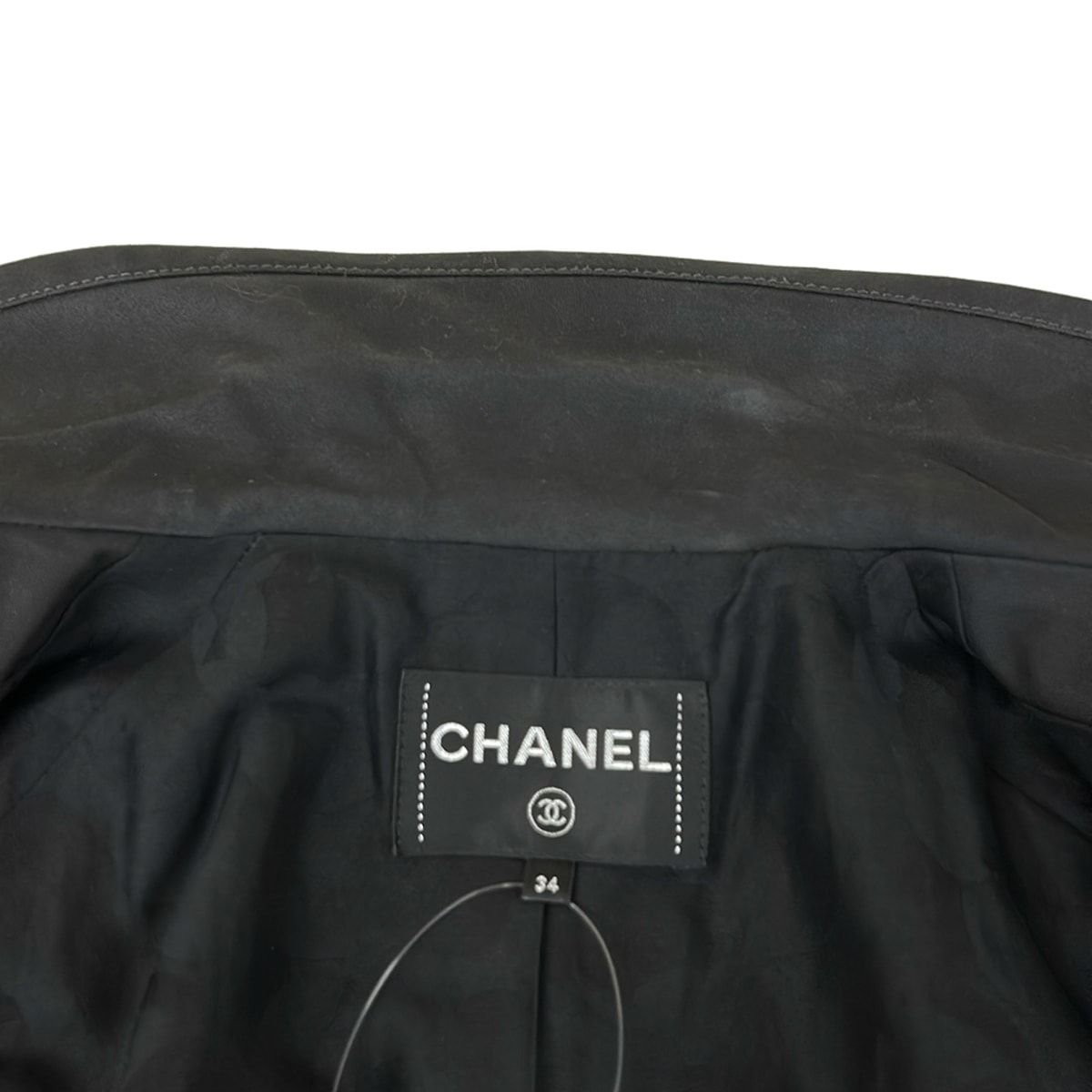 Chanel Jacket 34 Black Long Sleeve Spring Autumn Cotton — view 8