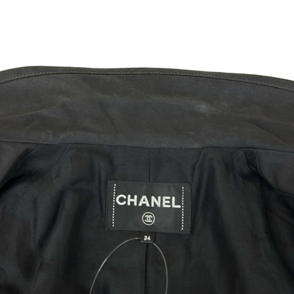 Chanel Jacket 34 Black Long Sleeve Spring Autumn Cotton — view 8