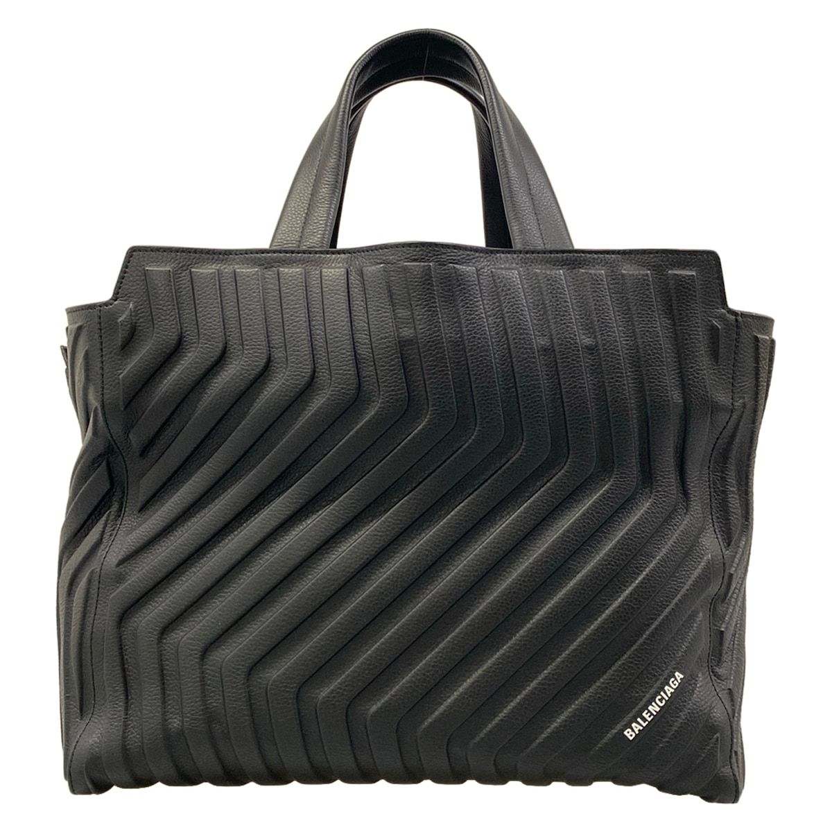 Balenciaga Tote Black Embossed Leather