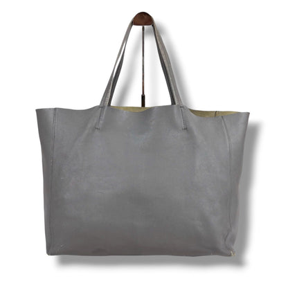 Celine Horizontal Cover Tote Light Gray Leather Shoulder Bag — view 2