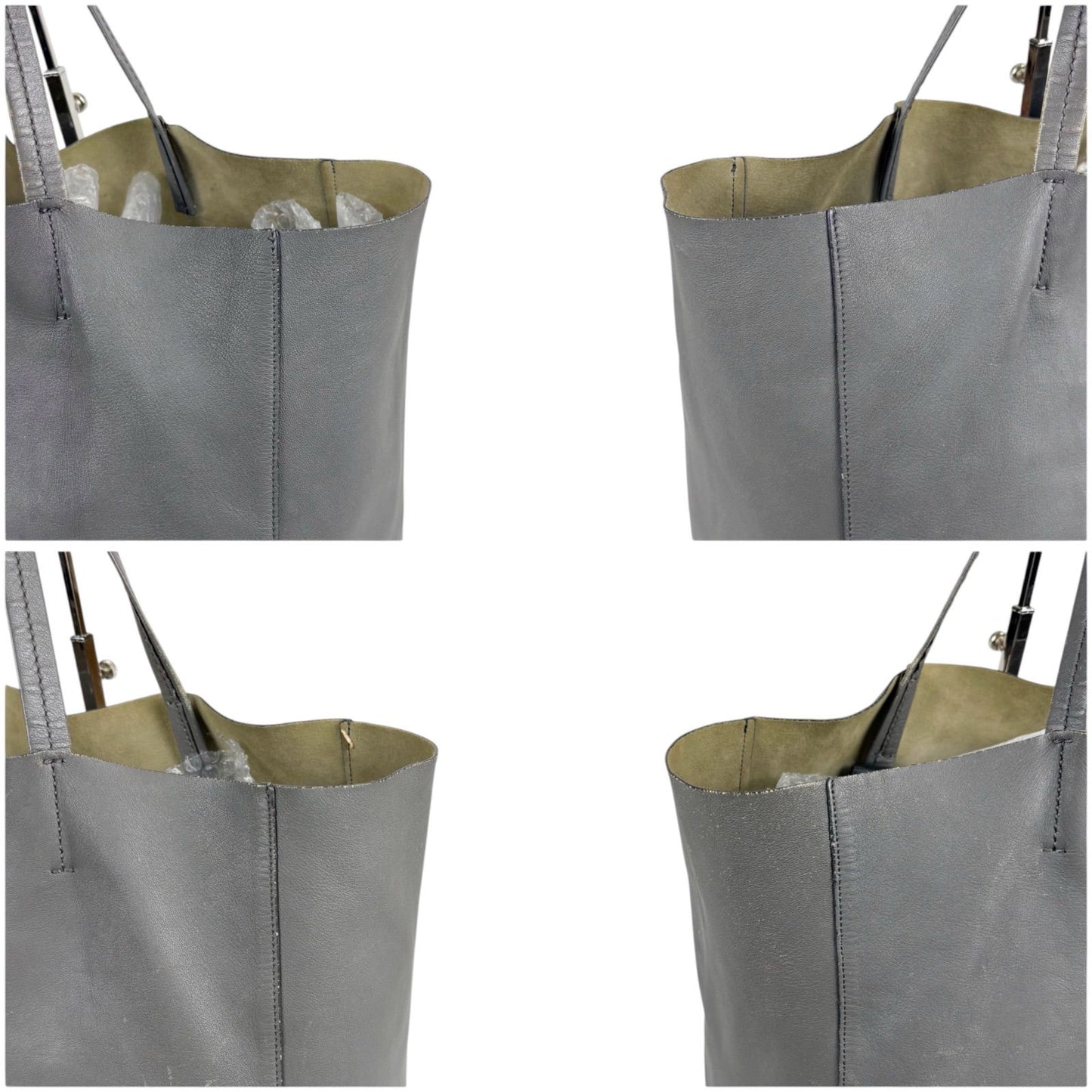 Celine Horizontal Cover Tote Light Gray Leather Shoulder Bag — view 4