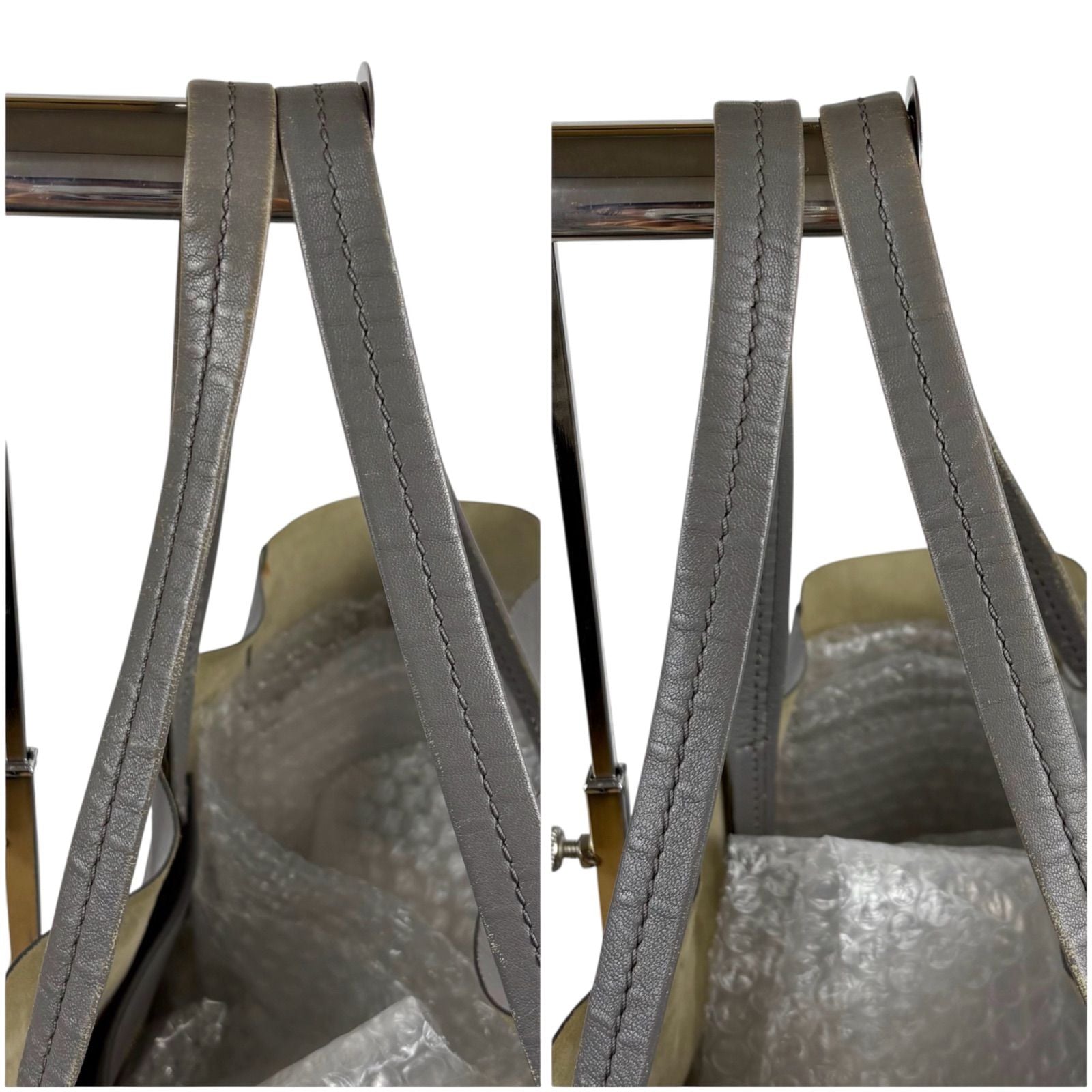 Celine Horizontal Cover Tote Light Gray Leather Shoulder Bag — view 6
