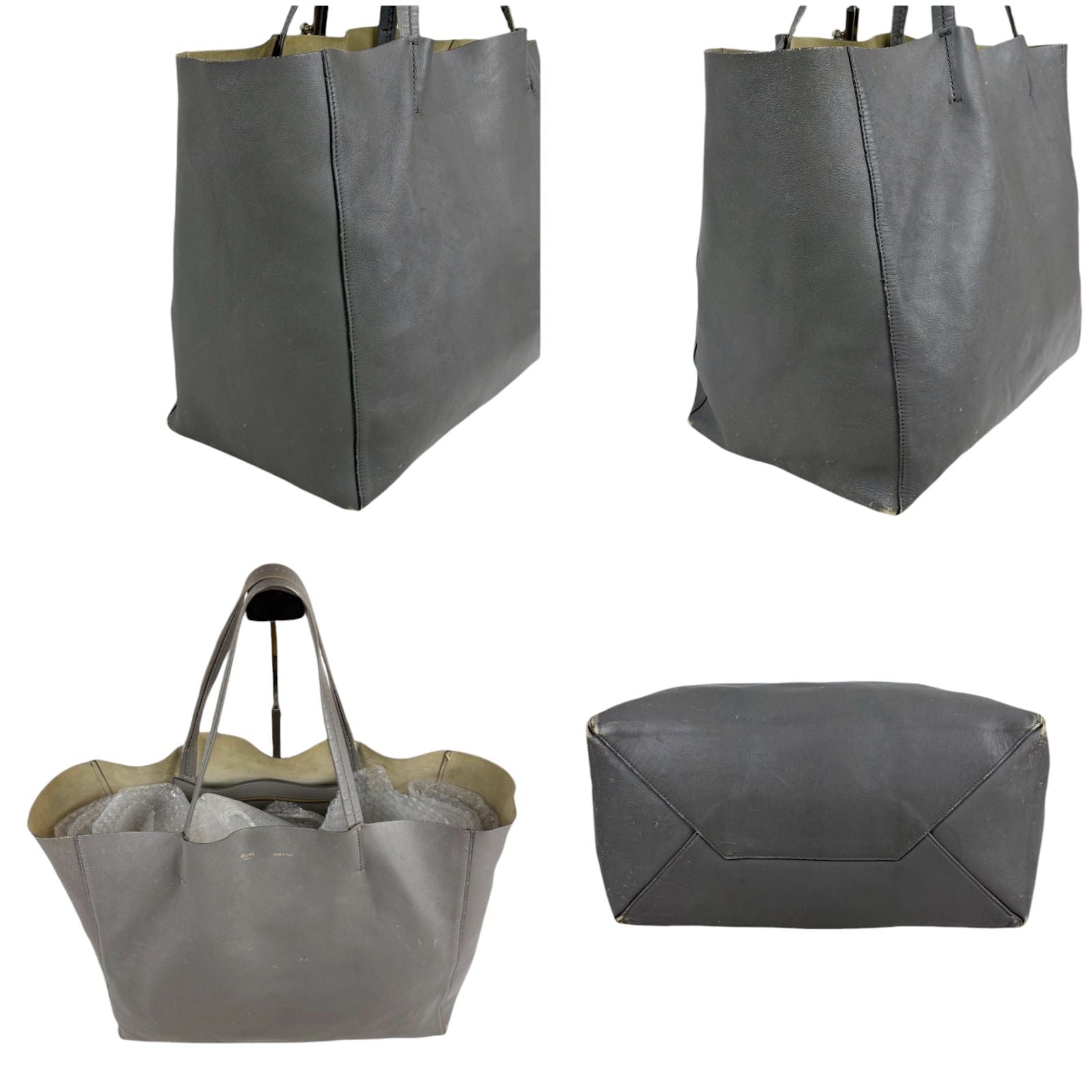 Celine Horizontal Cover Tote Light Gray Leather Shoulder Bag — view 3