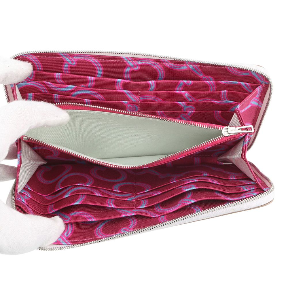 Hermes Wallet Azap Long Silk in Grease Silver Epsom — view 4