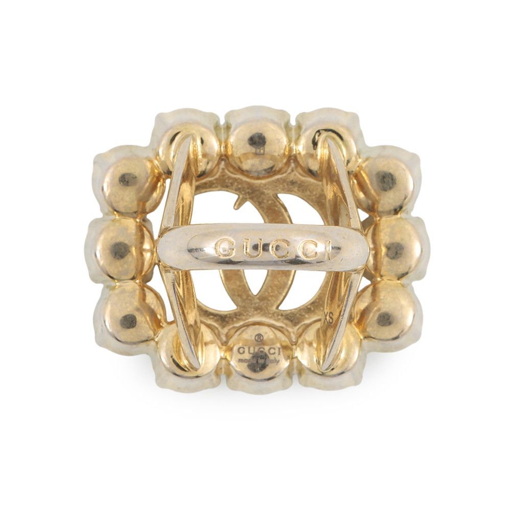 Gucci Ring Crystal Double Logo Metal Faux Pearl XS — view 3