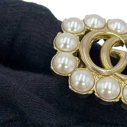Gucci Ring Crystal Double Logo Metal Faux Pearl XS — view 5