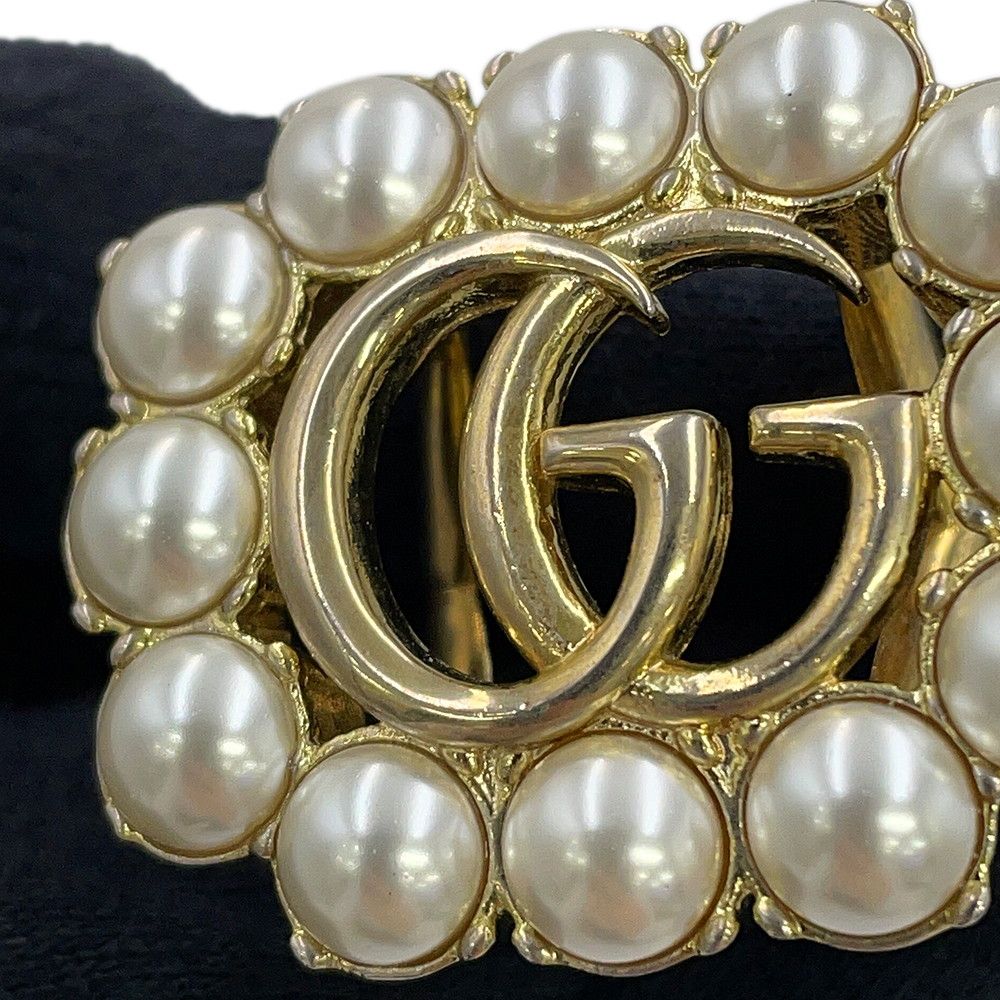 Gucci Ring Crystal Double Logo Metal Faux Pearl XS — view 6