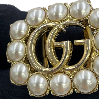 Gucci Ring Crystal Double Logo Metal Faux Pearl XS — view 6