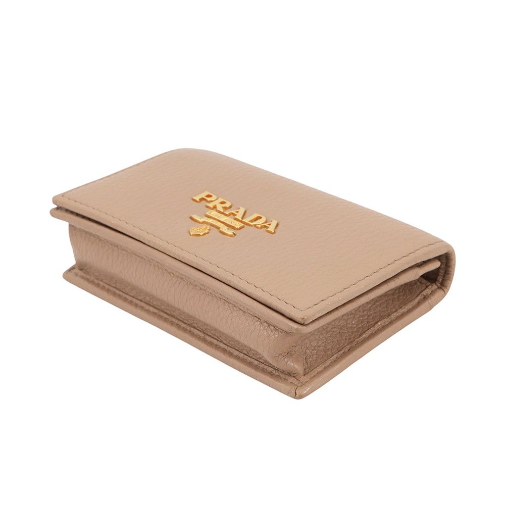 Prada Card Case Logo Leather Wallet Business — view 2