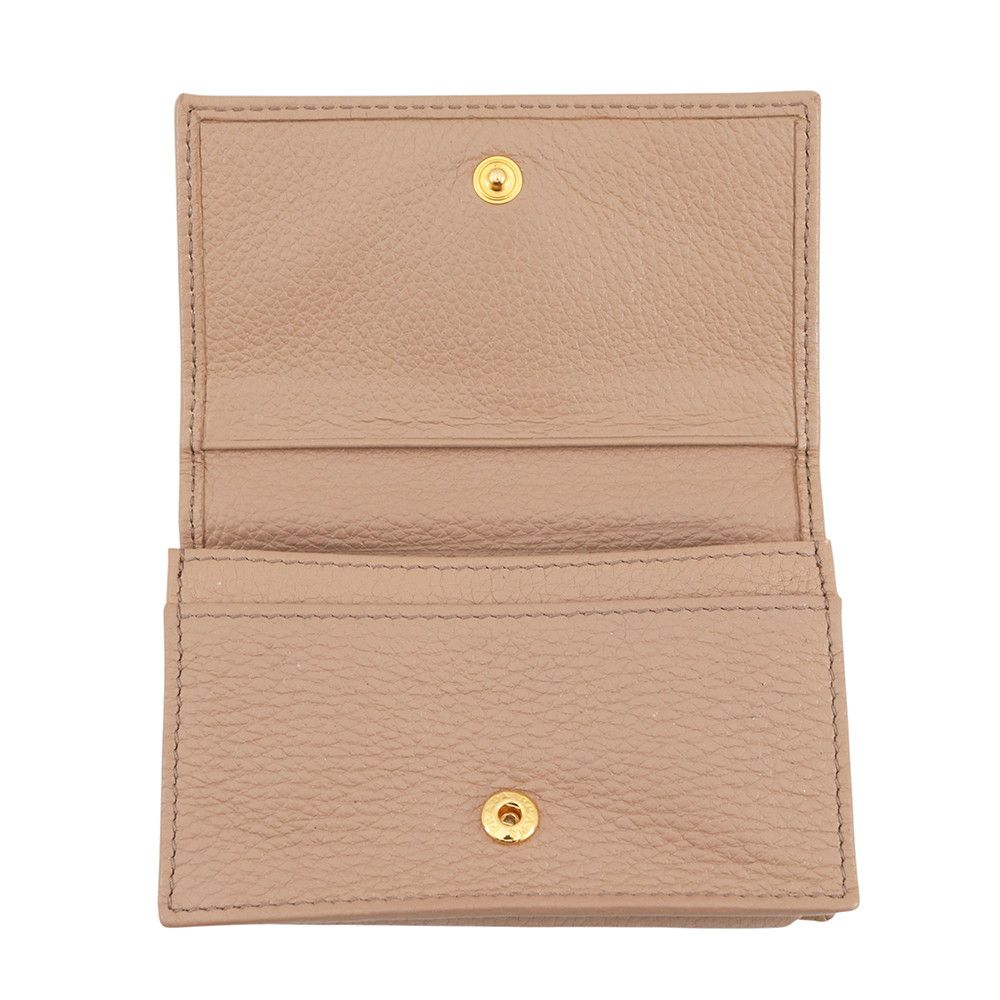Prada Card Case Logo Leather Wallet Business — view 4