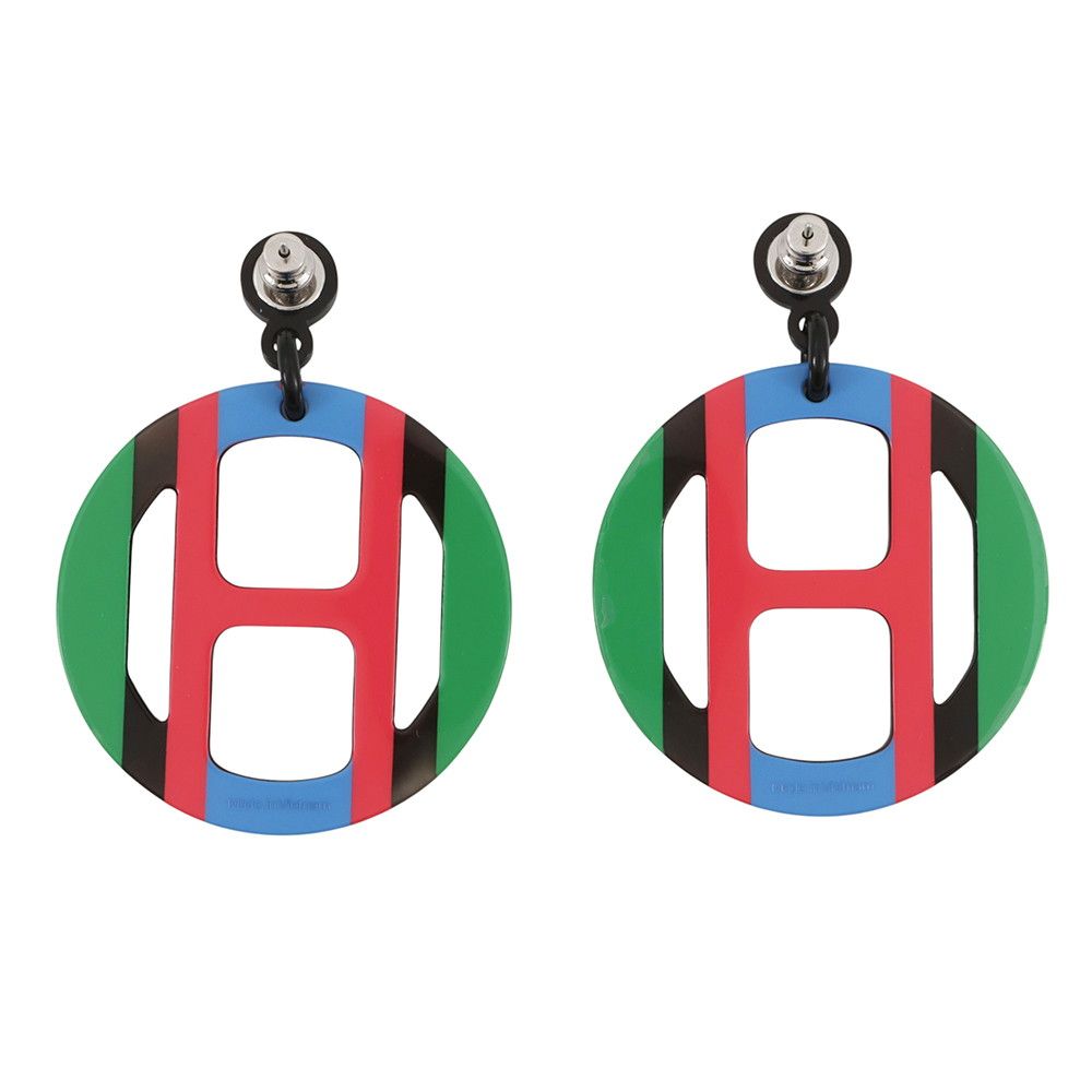 Hermes Earrings Equipe Buffalo Horn — view 3