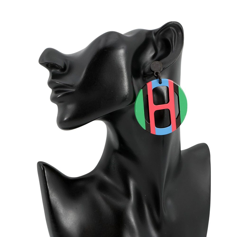 Hermes Earrings Equipe Buffalo Horn — view 4