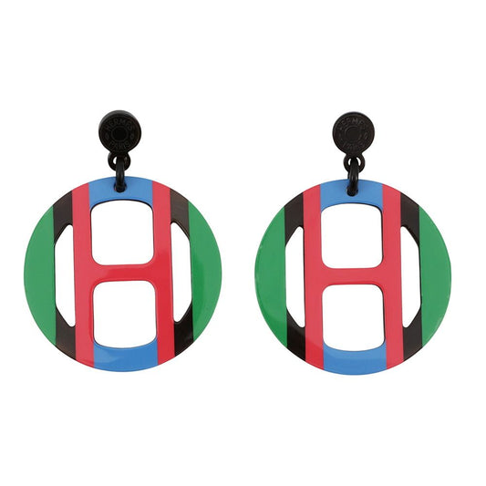 Hermes Earrings Equipe Buffalo Horn
