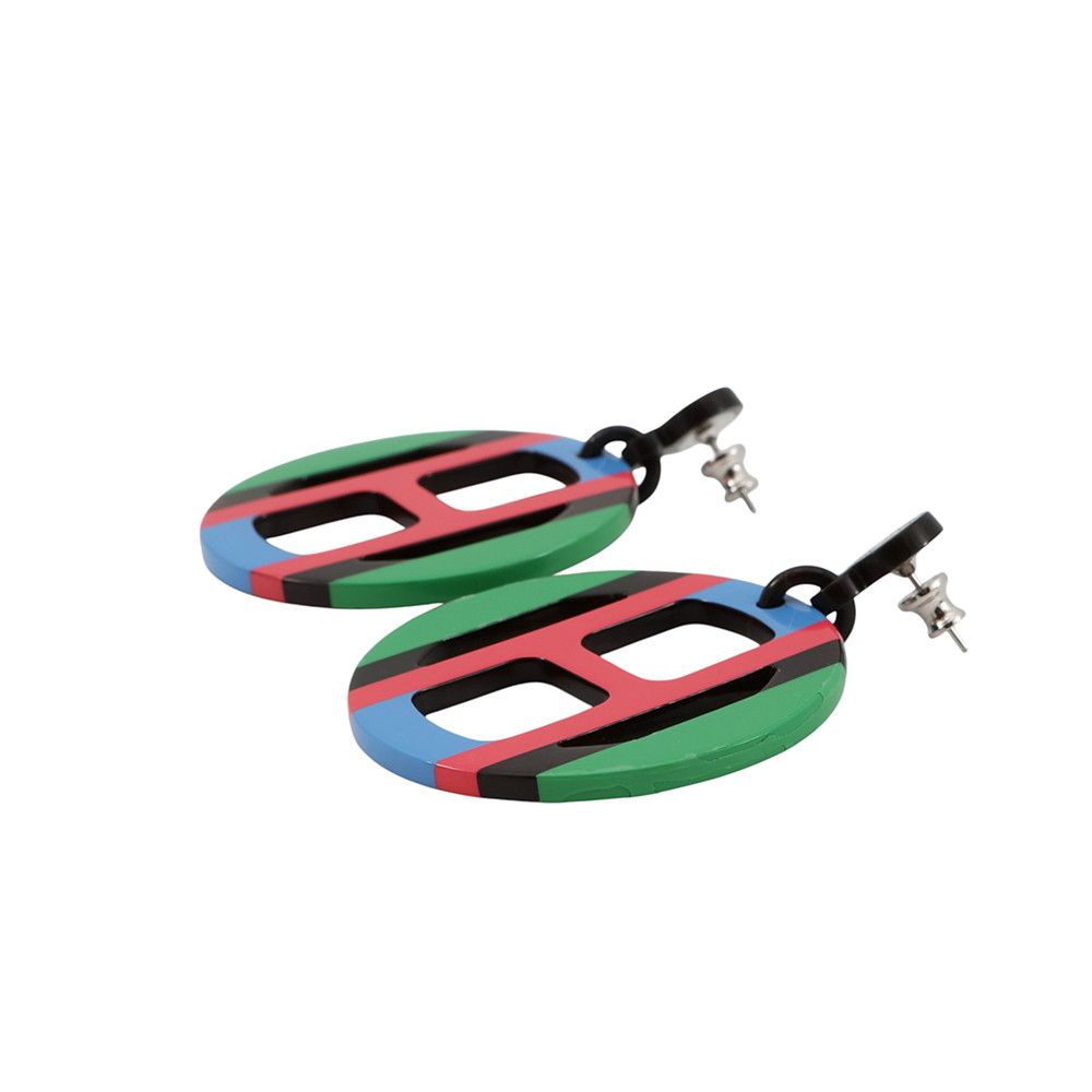 Hermes Earrings Equipe Buffalo Horn — view 2