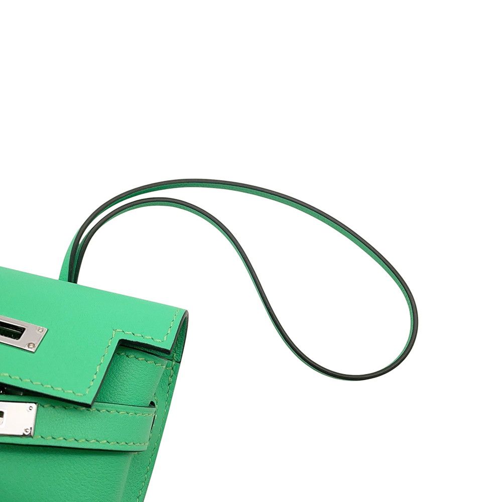 Hermes Bag Charm Kelly Festival Vert Comic Silver Swift — view 6