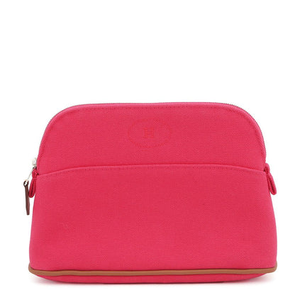 Hermes Pouch Bolide PM Hibiscus Silver Cotton Case