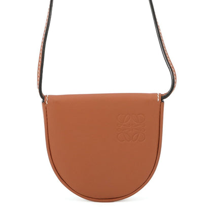 Loewe Coin Case Heel Pouch Mini Purse Leather Shoulder Bag Brown