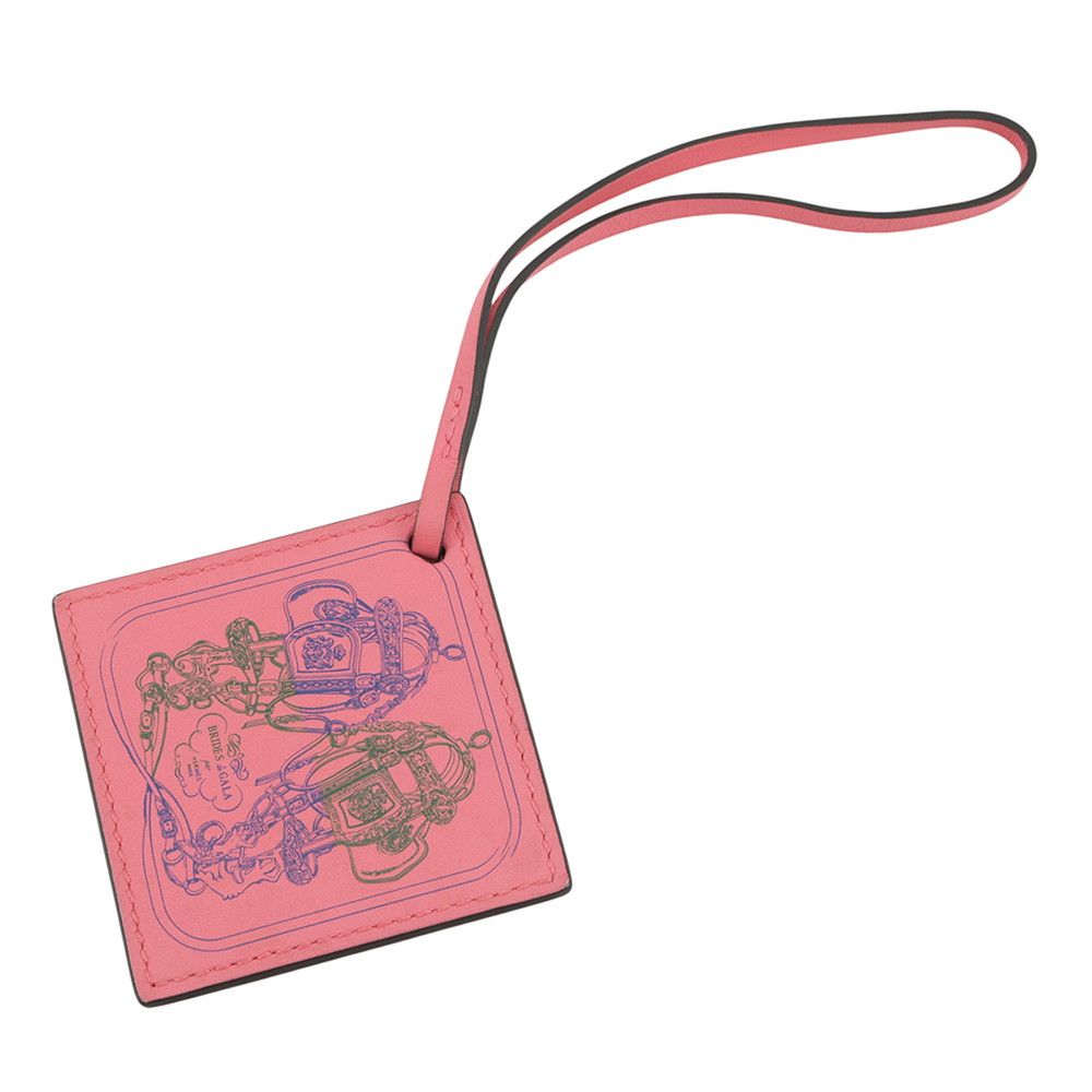 Hermes Bag Charm Carre Nano Robe du Soir Roseuete Swift