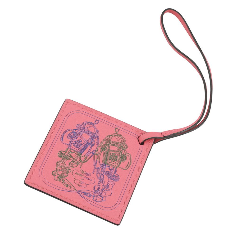 Hermes Bag Charm Carre Nano Robe du Soir Roseuete Swift — view 3