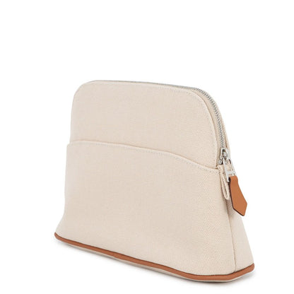 Hermes Pouch Bolide Mini Beige Silver Canvas Case — view 2