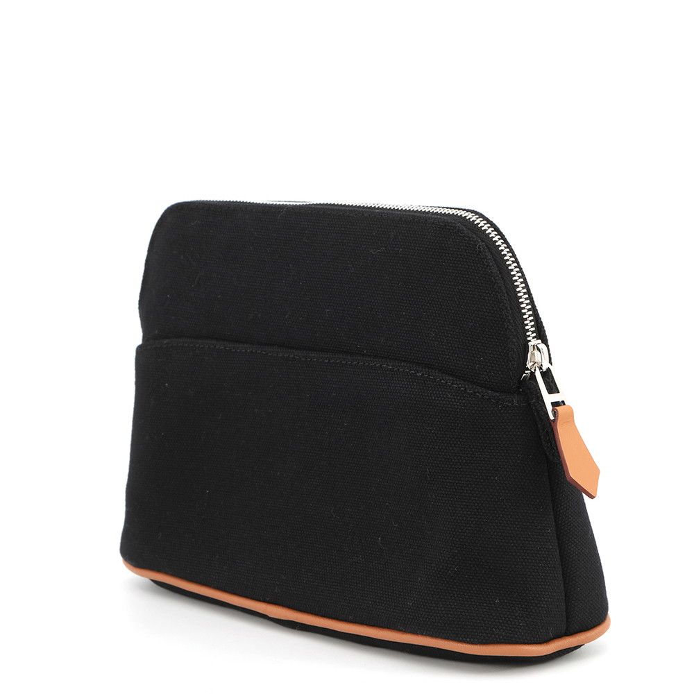 Hermes Pouch Bolide Mini Black Silver Canvas — view 2
