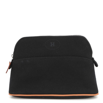 Hermes Pouch Bolide Mini Black Silver Canvas