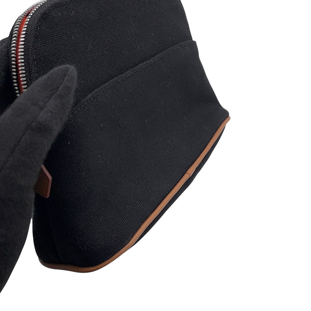 Hermes Pouch Bolide Mini Black Silver Canvas — view 7
