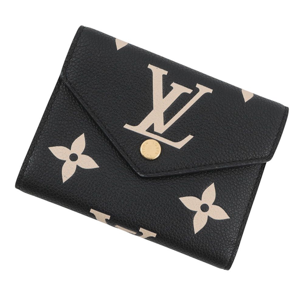 Louis Vuitton Trifold Wallet Monogram Empreinte Portefeuille Victorine Black