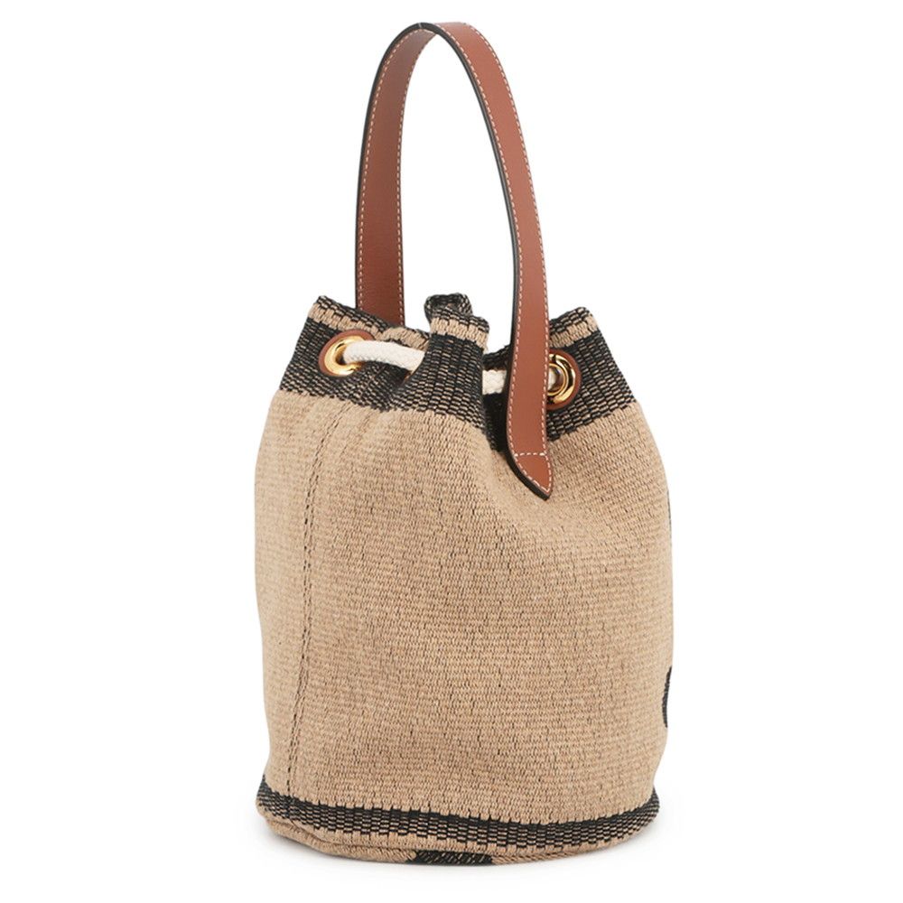 Celine Handbag Teen Drawstring Triomphe Canvas Leather — view 2