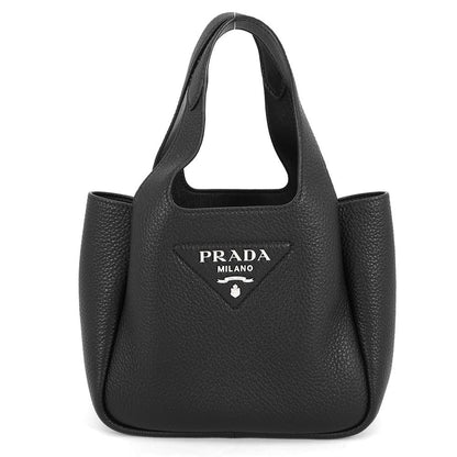 Prada Vitello Daino Logo Leather Mini Bag Black
