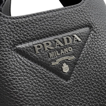 Prada Vitello Daino Logo Leather Mini Bag Black — view 6