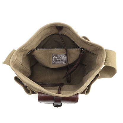 Prada Shoulder Bag Route Canvas Leather — view 5