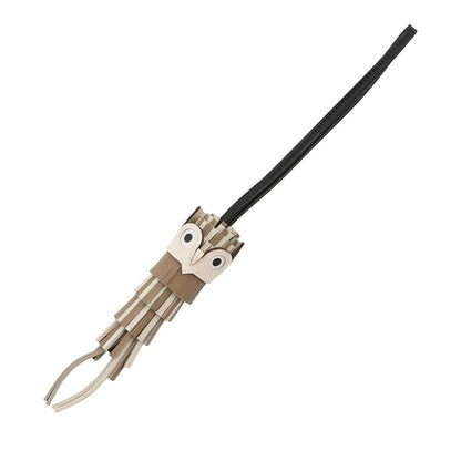 Hermes Bag Charm Chouette Nata Beige Marfa Black Cles Blanc Lambskin Owl