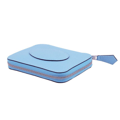 Hermes Coin Case Macaron Compact Celeste Silver Epsom — view 2