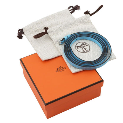 Hermes Coin Case Macaron Compact Celeste Silver Epsom — view 7