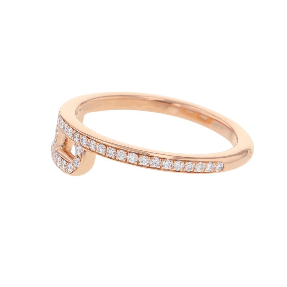 Hermes Ring Link Diamond Total 18k Pink Gold — view 2