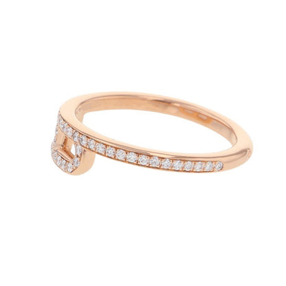 Hermes Ring Link Diamond Total 18k Pink Gold — view 2