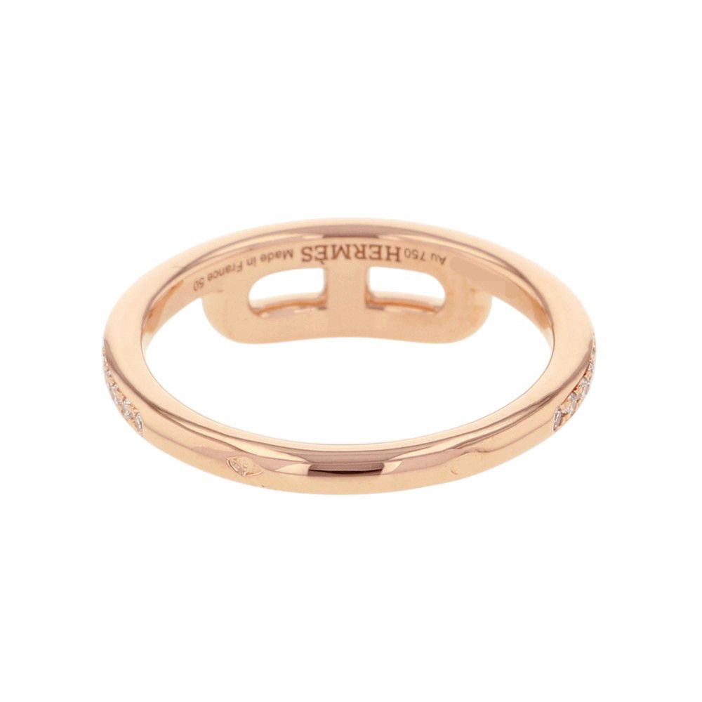 Hermes Ring Link Diamond Total 18k Pink Gold — view 3