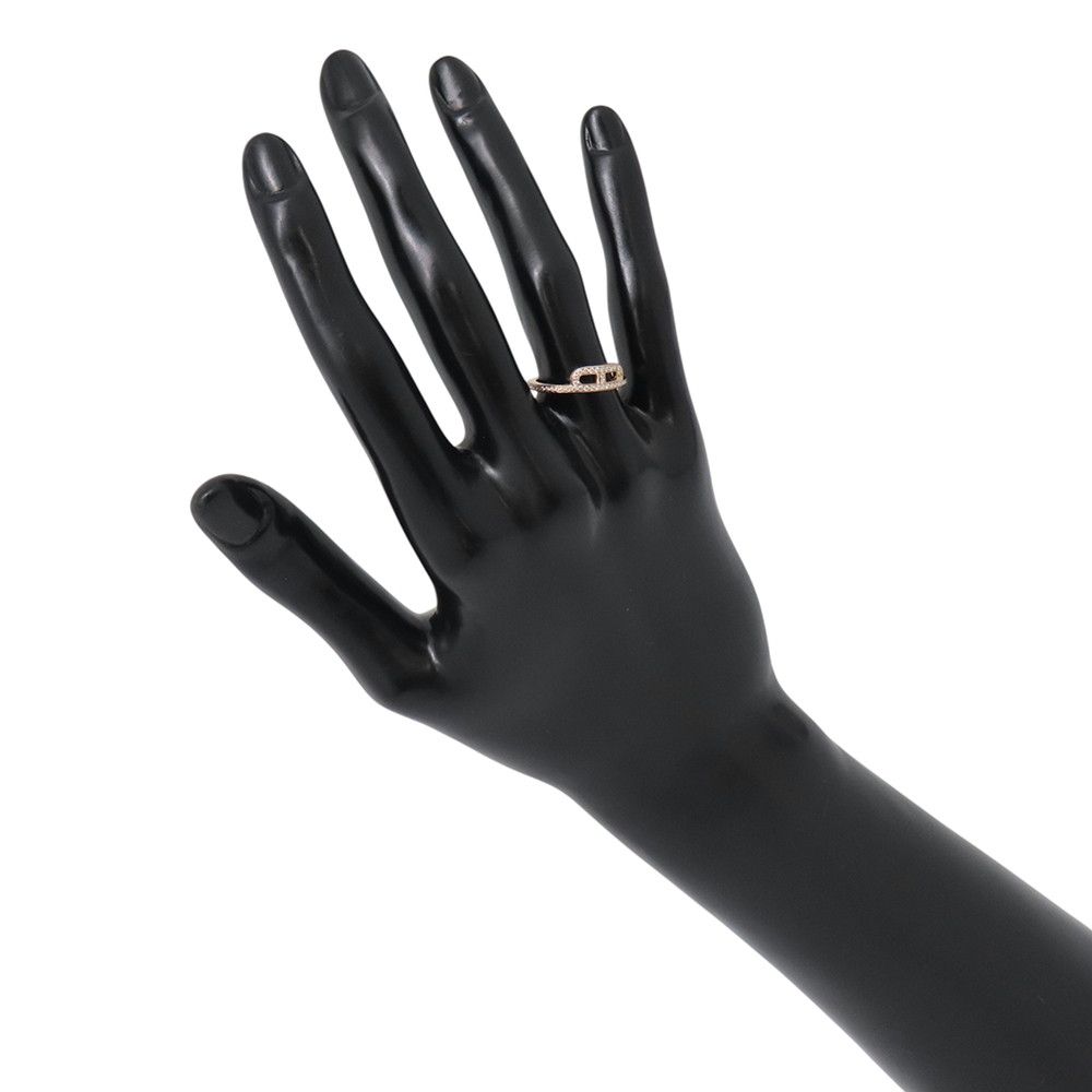 Hermes Ring Link Diamond Total 18k Pink Gold — view 4