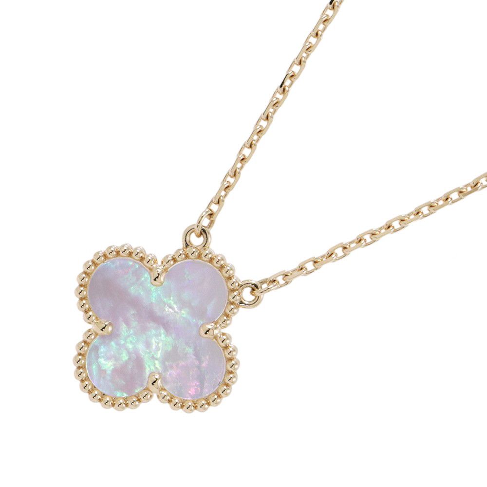 Van Cleef & Arpels Necklace Vintage Alhambra Pendant Mother of Pearl 18k Yellow