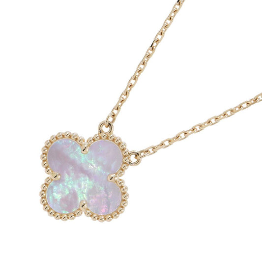 Van Cleef & Arpels Necklace Vintage Alhambra Pendant Mother of Pearl 18k Yellow
