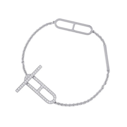 Hermes Bracelet Chaine D'ancre Diamond Total 18k White Gold