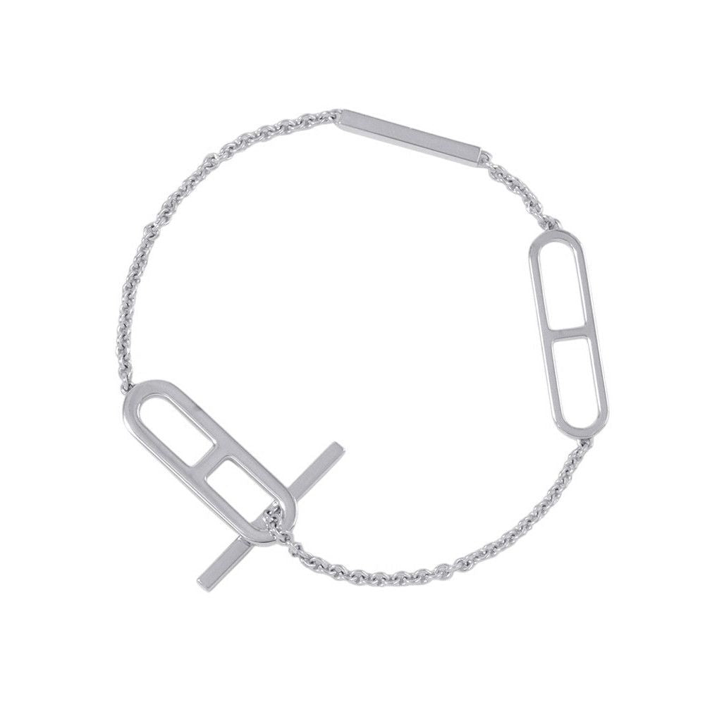 Hermes Bracelet Chaine D'ancre Diamond Total 18k White Gold — view 3