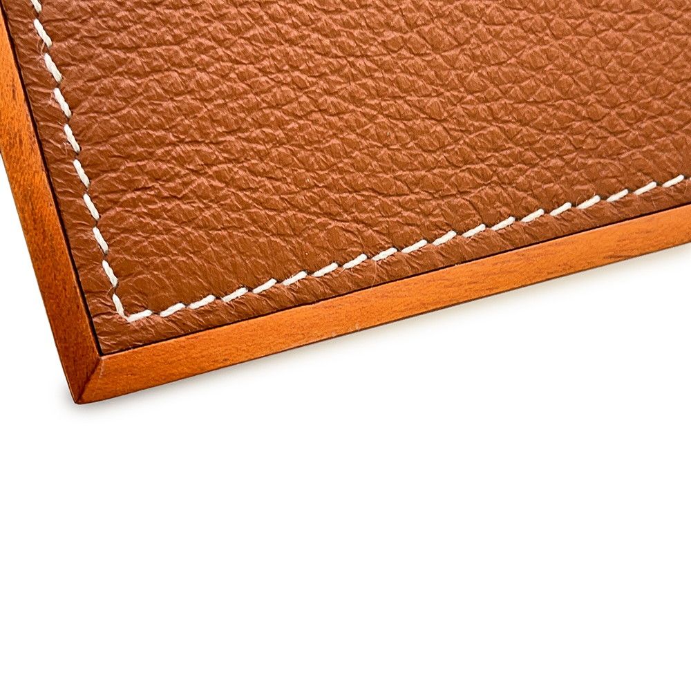 Hermes Mahjong Macau Fauve Natural Mahogany Wood Shoulder Bag — view 4