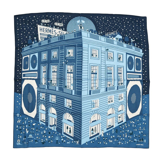 Hermes Scarf Carre 100 Geant Faubourg Party Cashmere Silk