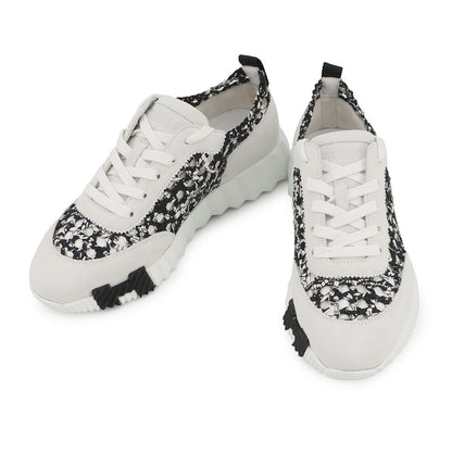 Hermes Sneakers Bouncing Silk Tresse Unprime 37 Shoes White Black