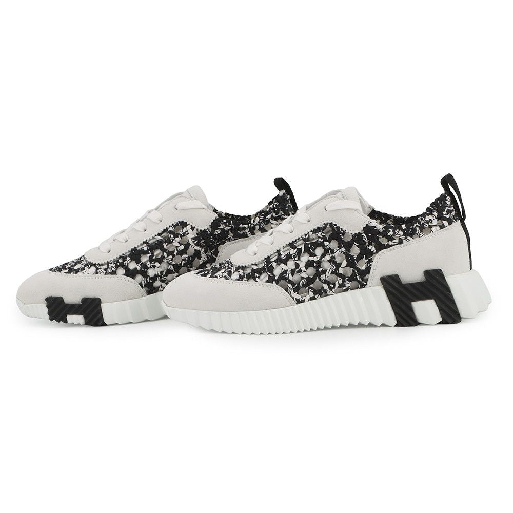 Hermes Sneakers Bouncing Silk Tresse Unprime 37 Shoes White Black — view 2