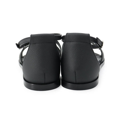 Hermes Sandals Santorini Epsom 38 Shoes Black — view 3