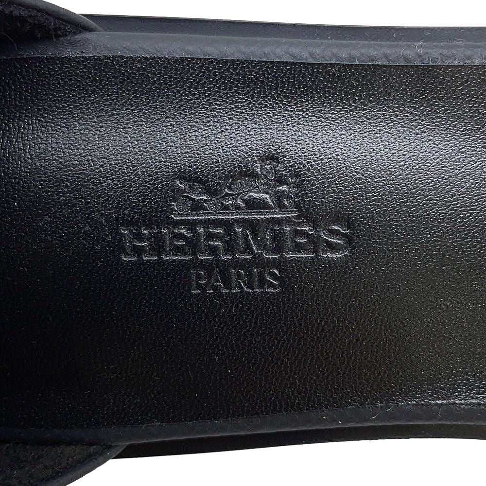 Hermes Sandals Santorini Epsom 38 Shoes Black — view 5